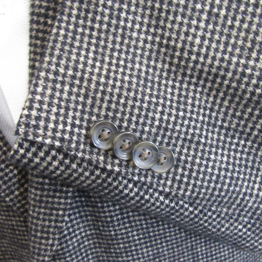 Kroon Tweed Sport Coat 46L 2 Button Brown Houndstooth Unstructured Double Vent - Picture 4 of 12